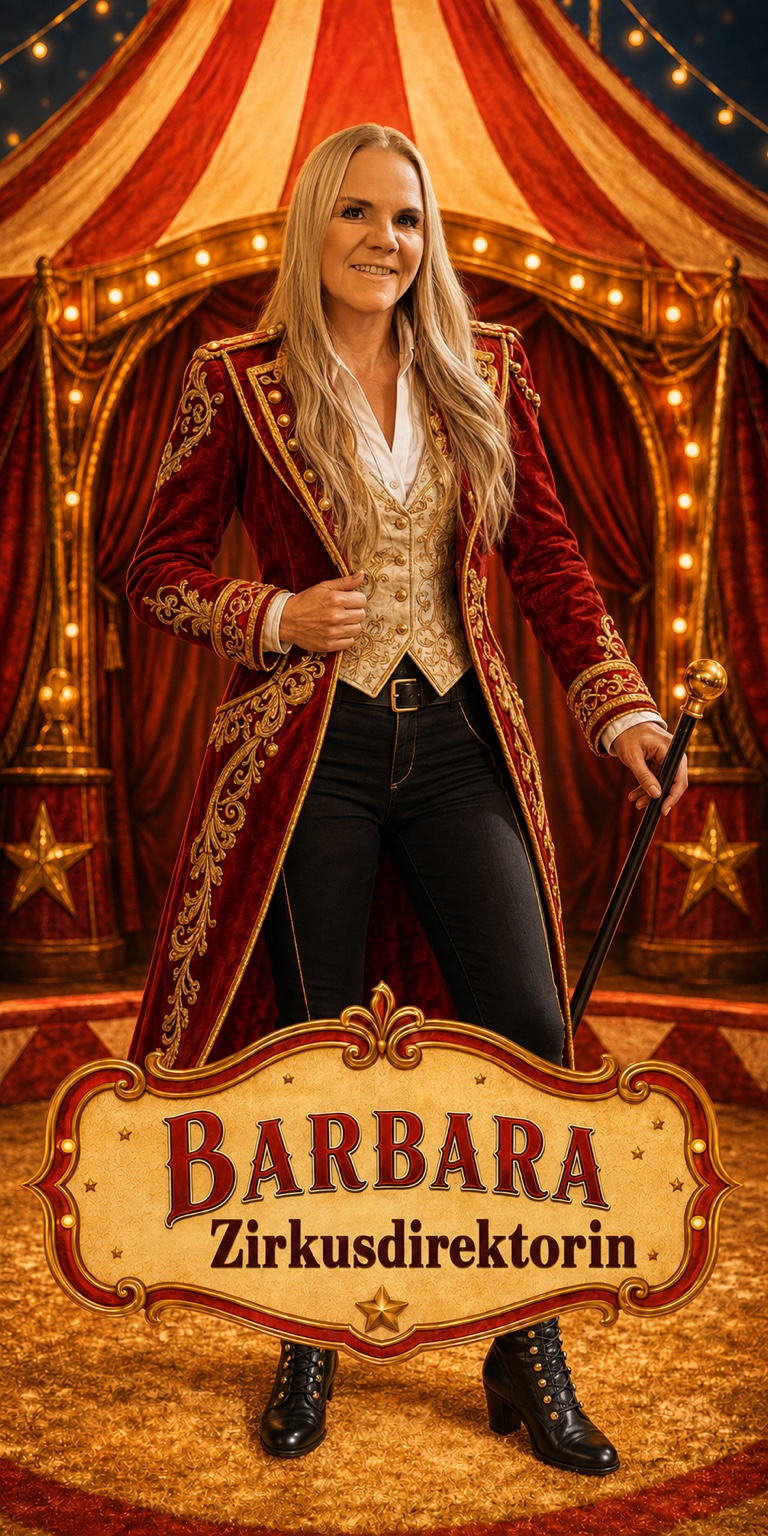 Barbara, Zirkusdirektorin bei Leitner’s Gastro Zirkus